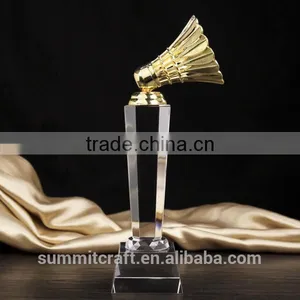 Clear Crystal Sport Trophy Badminton Trophy thumbnail-1