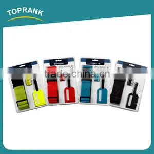 Toprank Colorful Adjustable Luggage Belt Strap 3-digit TSA Lock And Luggage Tag 3pcs Flight Travel Luggage Set For Suitcase thumbnail-1