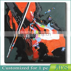 Pop Wall Decor Guitar Canvas Oil Painting thumbnail-1