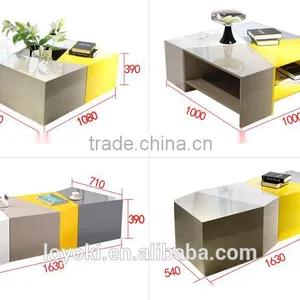 New Design Set of 4 Coffee Table Mdf Wood Sofa Side Table With Glossy Finished 4 Colors Free Combination Side Table thumbnail-6
