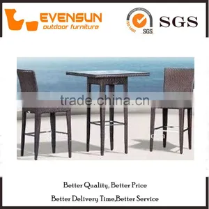 3PC Traditional Bar Set Wicker Garden Furniture thumbnail-1