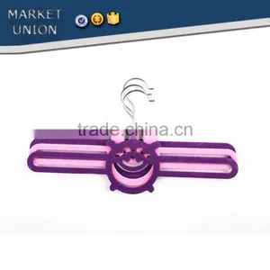Kids ABS Plastic Velvet Antiskid Hangers Flocking Clothes Hangers With Pulley,ABS,Nylon Villi,Chrome Plated Hook thumbnail-1