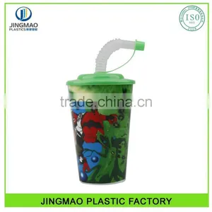 Hotsale 12OZ Accept Printing OEM Logos Plastic Cup With Straw thumbnail-1
