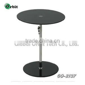 Living Room Furniture Design Round Modern Glass Coffee Table thumbnail-5