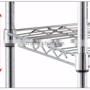 Multi Purpose House Storage Chrome Plated Kitchen Metal Shelf Vertical Wire Rack thumbnail-4