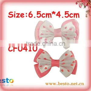 CF0410 Handmade Fancy Pretty Dot Grosgrain Ribbon Kid Hair Bows thumbnail-1