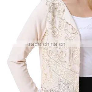 Guangzhou Factory Casual Beautiful Lady Blazer /Jacket With Embroideried Detail for Ladies thumbnail-4