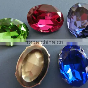 Garment Small Size Indigo-blue Sew on Rhinestone Oval Synthetic Gemstone thumbnail-3