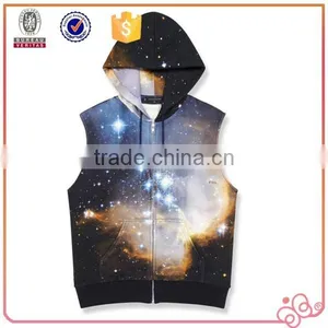 Promotion Hot Selling Young Men Fleece Sleeveless Hoody Vest Sweatshirt Cool 3D Printing Custom Logo thumbnail-1