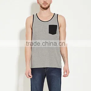 Men's Muscle Plain Gray Tank Tops Wholesale thumbnail-1