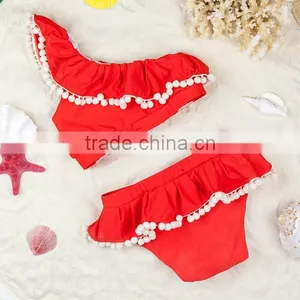 Girls Pink Swimwear One Piece Suit With Hat Best Selling Products 2017 in Usa thumbnail-3