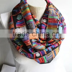 Bookshelf Infinity Scarf, Book Scarf, Library Scarf, Book Infinity Scarf, Accessories, Gift for Her thumbnail-5