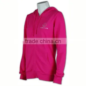 Women Zip up Sweatshirt Hoodies Pink Jacket thumbnail-2
