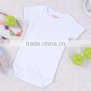 Wholesale Baby Cotton Romper Short Sleeve Plain Baby Onesie thumbnail-1