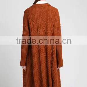2017 Hot Sale Wool Thick Knitting Front Open Abaya Cardigan for Women thumbnail-4