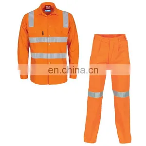 hi Vis Long Sleeve Safety Work Suit With Reflective Tape for Mining thumbnail-4