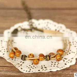 Diy Folk Style Hand Chain Fashion Handmade Ethnic Ceramic Woven Bead Colorful Gem Jewelry Classic Bracelet Gift thumbnail-3