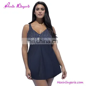 2017 Summer Beach Sexy Dark Blue V Neck Printed Ladies Swimwear Swimsuit thumbnail-1