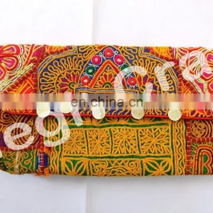 Wholesale Indian Banjara Coin Clutch Bag -Gypsy Coin Clutch Bag - Indian Gypsy Banjara Hippie Style Purse thumbnail-2