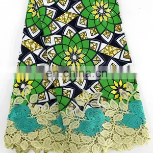 African Ankara Lace Women Fashion Wax Lace With Stones New Arrival Wax Designs Women Fashion Dress Fabrics Material 2017 thumbnail-3