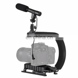 Shape Portable Handheld DV Bracket Stabilizer + Video Microphone Kit With Cold Shoe Tripod Head for All SLR Cameras thumbnail-2