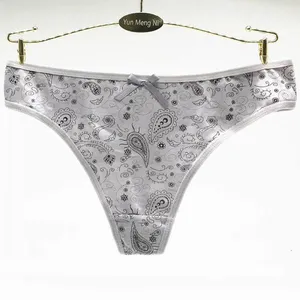 Yun Meng Ni Sexy Underwear Fancy Custom Pattern Print Girls T-back Cheap Cotton Factory Panty For Lady thumbnail-3