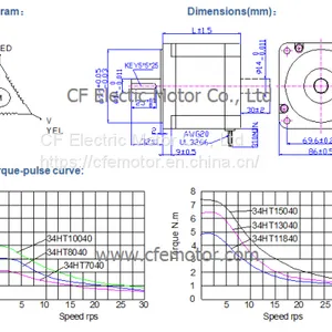 34HT15040 Hybrid Stepping Motor 0.9N.m 4A Stepper Motor thumbnail-2