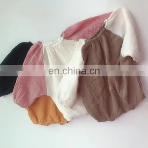 Casual Long Sleeve Baby Rompers Contrast Color Linen Baby Jumpsuit thumbnail-1