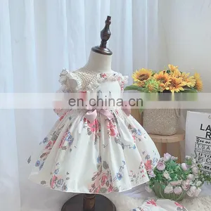 Summer Lolita Spanish Princess Dress Bow Print Sleeveless Ball Gown Vintage Birthday Easter Party Dress For Girl thumbnail-1