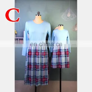 2019 NEW Three Quarter Sleeve Black Plaid Mom Daughter Dress Family Matching Outfit (this Link for Girls,1-12years) thumbnail-4