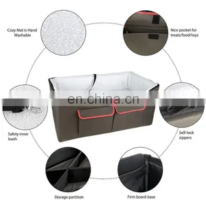 Dog Booster Car Seat Pet Bed at Home With Pockets and Carrying Case Easy Storage and Portable thumbnail-3