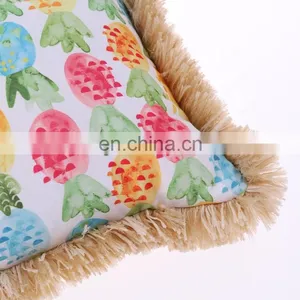 Watercolor Fruit Pineapple Decorative Pillow Cases Spun-Spun Square Cushion Covers for Home Sofa Couch thumbnail-7