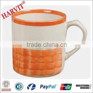 8 Ounce Ceramic Mug With Yellow Hand Printing thumbnail-1