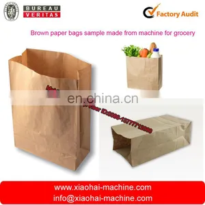 Brown Square Bottom Paper Bag Making Machine for Grocery thumbnail-6