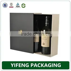 Two Bottle Sliding Wine Box Champagne Packaging Drawer Box thumbnail-1