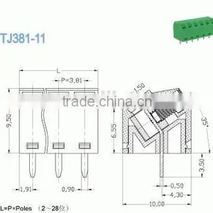 Electric Terminal Block Brass Connector 3.81 Pitch Screw Series for Electronics thumbnail-2