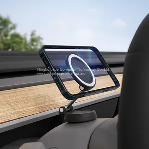 Mini Portable Magnetic Phone Holder for Car Soporte Telefónico Folding Mobile Phone Bracket for Navigation thumbnail-1