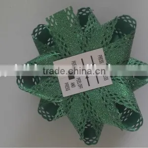 2014 the Newest Design Glitter With Lace Decorative Border Star Bows or Garland Ribbon Flower For Christmas/Wedding Celebration thumbnail-1