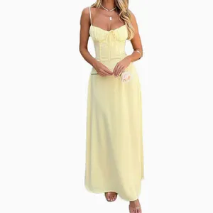 European and American Spring New Dress, Elegant Lace A-line Solid Color Medium Length Dress ,Casual Dress, thumbnail-1