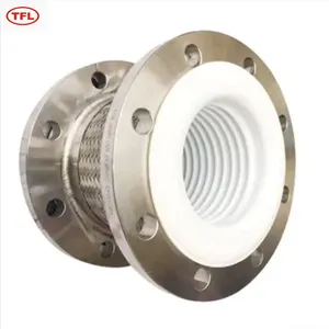 Acid Resistant Connectors Flange Type Steam Flexible Metal PTFE Lined Stainless Steel Braided Hose thumbnail-2