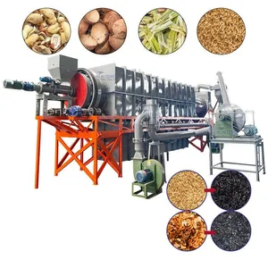 Continuous Carbon Based Fertilizer Carbonization Equipment Rotary Drum Carbonizer Machine Biochar Fertilizer Pyrolysis Device EPC thumbnail-1