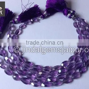 Wholesale Natural Amethyst Faceted Marquise Beads Long Drilled thumbnail-1