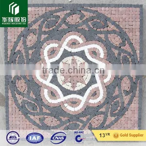 Dark Emperador, Crema Marfil Marble Water Jet Medallion thumbnail-2