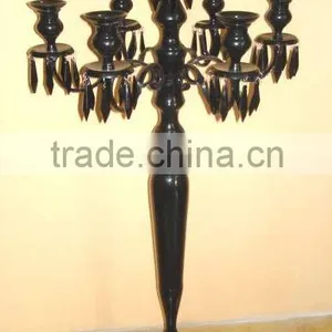6 Arm Black Nickel Aluminium Candelabra for Home and Wedding Decoration From India Manufacturer Possible in Variety of Finishes thumbnail-1