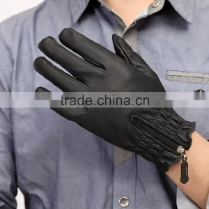 Zipper Leather Gloves, Fall and Winter Warm Fashiongloves, Full Finger Gloves thumbnail-1
