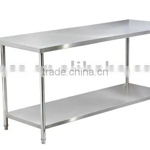 WTC-162 Stainless Steel Round Tube Worktable( 2 Tiers, Without Back Splash) thumbnail-1