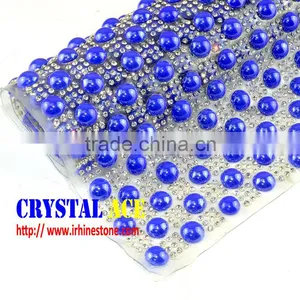 Wholesale Price Heat Transfer Ceramic Stone Mesh Trimming in Colors, Hot Fix Rhinestone Sheets Roll for Bag thumbnail-4
