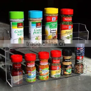 Clear Acrylic Wall Mounted Counter Top 2 Tier Spice Rack thumbnail-3