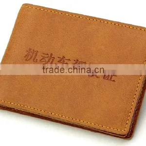 Factory Hot Sell Fashion Cow Hide Leather Driving License Wallet thumbnail-3