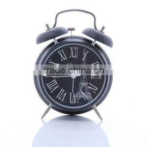 Decorative Table Top Paris Classic Double Bell Metal Alarm Clock thumbnail-2